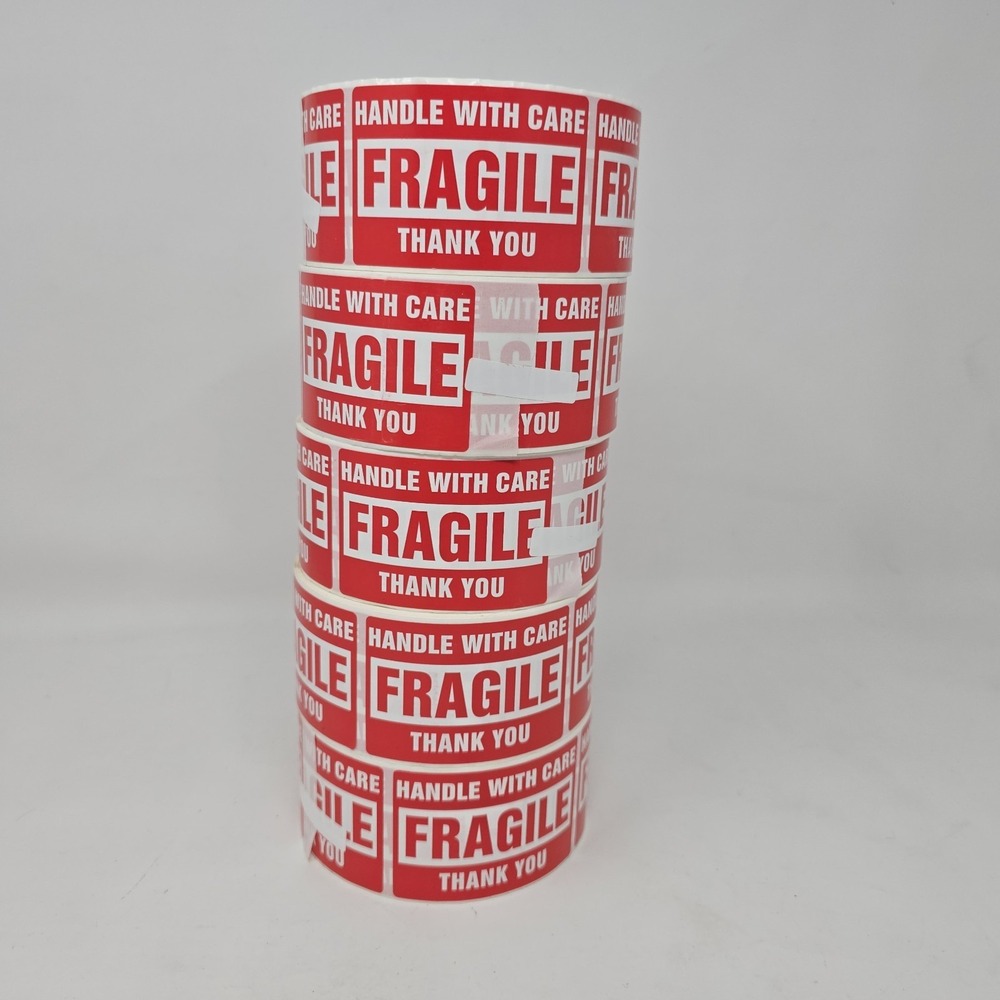 5 Rolls 500/Roll 3 x 5 Fragile Stickers Handle With Care Shipping Mailing Labels